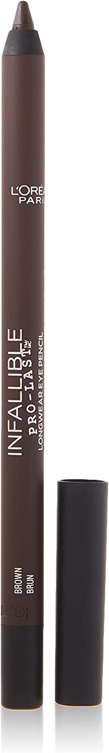 L'Oreal Paris Makeup Infallible Pro-Last Pencil Eyeliner, Waterproof and Smudge-Resistant, Glides on Easily to Create any Look, Brown, 0.042 oz.