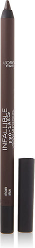 L'Oreal Paris Makeup Infallible Pro-Last Pencil Eyeliner, Waterproof and Smudge-Resistant, Glides on Easily to Create any Look, Brown, 0.042 oz.