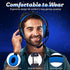 Gaming Headset for Nintendo Switch, Xbox One, PS4, DIWUER Bass Surround and Noise Cancelling 3.5mm Over Ear Headphones with Mic for Laptop PC Smartphones (Black Blue)