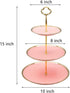 CofeLife 3 Tier Ceramic Cupcake Stand Elegant Cake Stand - Dessert Stand Display - 3 Tier Serving Tray for Tea Party, Wedding and Birthday (Pink Gold)