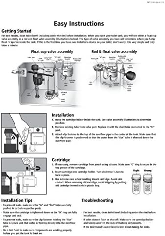Fluidmaster 8300 Flush 'n Sparkle Automatic Toilet Bowl Cleaning System with Bleach Cartridge
