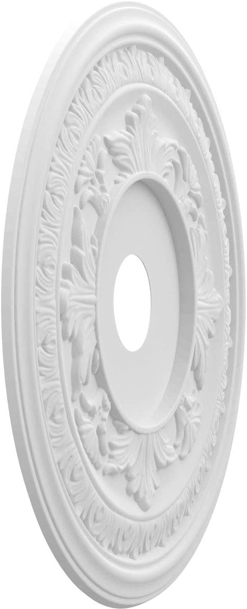 Ekena Millwork CMP22BA Baltimore PVC Thermoformed Ceiilng Medallions, 22"OD x 3 1/2"ID x 1"P (Fits Canopies up to 7 3/4"), Unfinished
