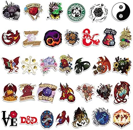 LYNE Dungeons_and_Dragons Stickers 102PCS Classic Game Graffiti for Boys and Girls Vinyl Decors for Laptop Luggage Bumper Cars Cup Skateboard Gifts for Kids