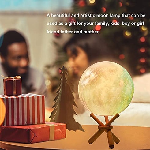 Growiner Moon Lamp, 3D Moon Lamp 3.9Inch Galaxy Lamp Gifts for 3 4 5 6 7 8 9 10 11 12 13 14 15 16 17 18 19+ Year Old Girl Christmas Birthday Teen Girls Gifts 16 Colors with Stand Touch Pat Remote