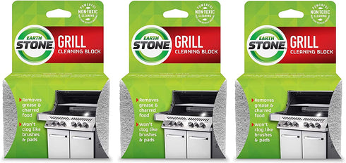 GrillStone Cleaning Block, Powerful Non-Toxic Scouring Block for Grills, 3-Pack
