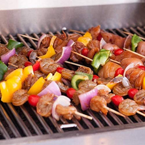 Natural Bamboo Skewers,Wooden Skewers,Skewer ,kebab ,Short Skewers,Wooden Kebab Skewers -Skewers for Fruit Kabobs,Appetizer, Chocolate Fountain, Cocktail More Food (8 inch(100 Pack))