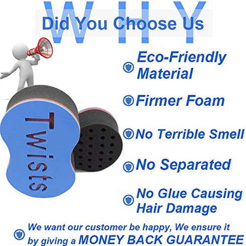 Small Holes Twist Sponge for Men Afro Hair Sponge Brush Big Curl Dreading Curling Sponge for Women Twist Barber Tool