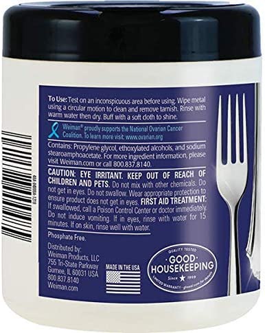 Weiman Jewelry Polish Cleaner, Tarnish Remover Wipes - 20 Count - Use on Silver Jewelry Antique Silver Gold Brass Copper and Aluminum