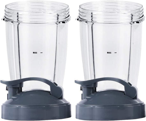 Blender Replacement Parts for Nutribullet Blender, 24OZ Cup with Flip Top To Go Lid Compatible with Nutribullet 600W 900W Blenders (2 Pack)