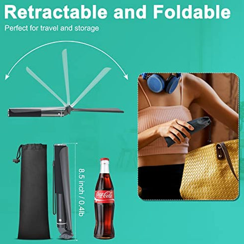 Zeerun Portable Long Metal Shoe Horn 8.5-39“, Telescopic Aluminum Alloy Dressing Aid Stick Long Handle Shoe Horn for Seniors, Men, Women and Kids