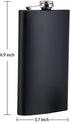 TOX TANEAXON 12 oz Matte Black Pocket Liquor Whiskey Hip Flask with Funnel and Premium Box - Stainless Steel and Leak Proof