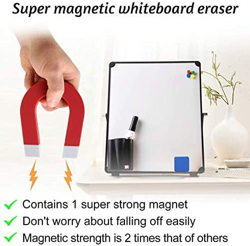 OWLKELA Magnetic Dry Erase Erasers 12 Pcs, White Board Accessories for Kids, Ideal for Refrigerator, Glass whiteboard, Magnetic Soft Whiteboard, Easily Clear All Marks