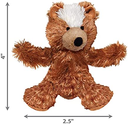 KONG - Plush, Low Stuffing Squeak Teddy Bear Dog Toy -Replacement Squeaker Included- For X-Small Dogs