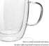 HORLIMER 15 oz Double Walled Insulated Glass Coffee Mugs Set of 2, Clear Coffee Cup with Handle for Espresso Cappuccino Latte Tea Milk Juice
