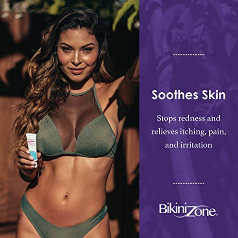 Bikini Zone Medicated After Shave Crème - Instantly Stop Shaving Bumps, Irritation & Itchiness - Gentle Formula for Sensitive Areas - Dermatologist Approved & Stain-Free (1 oz)