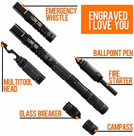Valentine's Day Gifts for Him Husband Men Dad,Multitool Pen"I LOVE YOU",Christmas Stocking Stuffers Fathers Day Unique Gifts,Anniversary Birthday Gifts for Boyfriend,Cool Tool for Hiking Camping