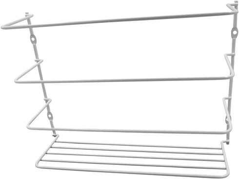 Evelots Wrap/Pan Organizer Rack-Door/Wall Mount-Plastic/Foil Paper-White-Set/2