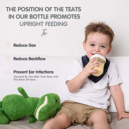 Hegen Baby Bottles – Anti Colic Baby Bottles Wide Neck - Breastfeeding System 5 oz with Slow Flow Teats