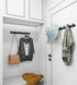 Spotcact Wall Mounted Coat Racks with 5 Hooks Hanging Holder Towel Rack 17.7"x1.3" Modern Black Hanging for Clothes Entryway Bathroom (5 Hooks)