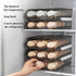 Egg holder for refrigerator Automatic Rolling, Egg Storage box Brown Transparent Drawer, Egg Tray Fridge Organizer For Household, Smart Stackable Devil Egg Container with Lid (Two Layers)