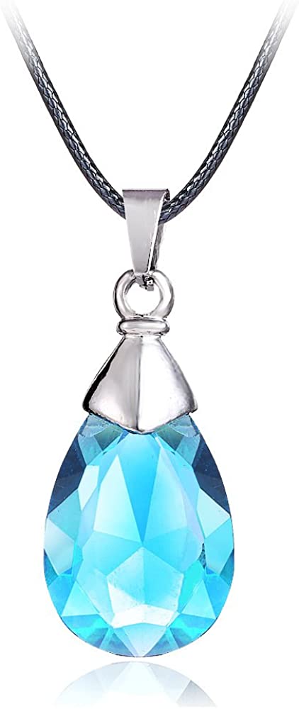 SAO Sword Art Online Yui's Heart Pendant Necklace for Asuna Yuuki cosplay - Black / Blue Crystal