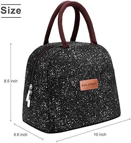 BALORAY Lunch Bag for Women Men Insulated Lunch Box for Adult Reusable Lunch Tote Bag for Work, Picnic, School or Travel (Black Starry)