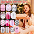 144 Pcs Fake Press on Nails for Kids, Thrilez Kids False Nails Children Artificial Fake Nail Tips Pre Glue Full Cover Short Nails for Girls Kids Teens Nail Art Decoration (Pink Series)