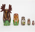 Bits and Pieces - "Woody and Friends American Woodland Creatures Nesting Dolls - Hand Painted Wooden Nesting Dolls Matryoshka Animal Figurines - Set of 5 Dolls from 5.5" Tall