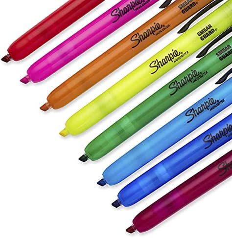 Sharpie Retractable Highlighters, Chisel Tip, Assorted, 8 Count