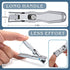 Nail Clippers for Men Thick Nails - Professional Extra Large Heavy Duty Toe Nail Clippers for Seniors, Stainless Steel Wide Jaw Opening No Splash Fingernail Cutters Long Handle with Catcher File