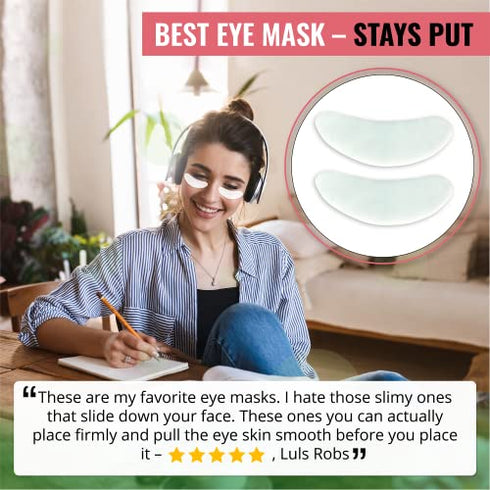 Look At Me Under Eye Mask Dark Circles and Puffiness (10 Pairs). Korean Skin Care Green Tea Hydrogel Eye Patch / Under Eye Pads. Dark Circle Remover and Collagen Eye Mask for Puffy Eyes.