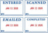 2000 PLUS 4-in-1 Self-Inking E-Message Date Stamp, 1-7/8" x 3/16" Impression, Blue and Red Ink (011098)