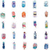 Fashionable Cartoon Beverage Bottle Stickers Pack 50Pcs Colorful Waterproof Cute Stickers for Flask, Laptop, Water Bottle, Cute Aesthetic Vinyl Doodle Decals (Sweet Drinks)
