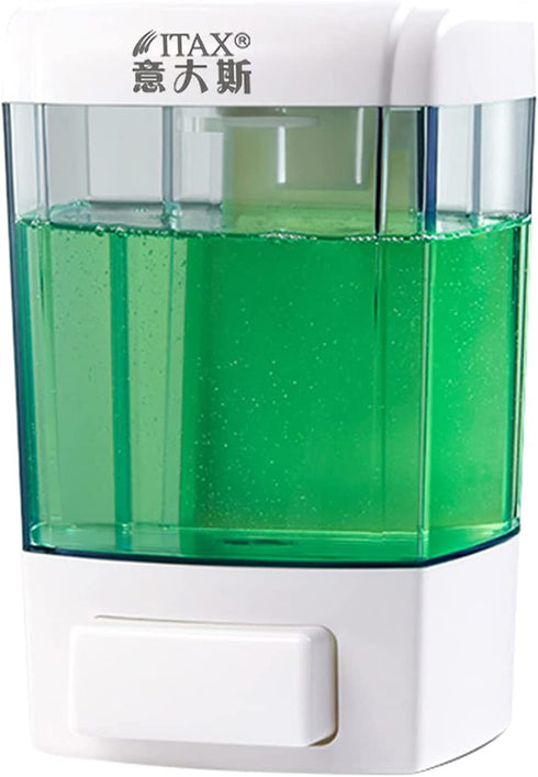VIMANSA 700ml Wall Mounted Manual Soap Dispenser, mercial Hand Soap Dispenser, Soap Liquid/Gel/Shampoo Dispenser for Hotel Bathroom Airport Kitchen etc. White