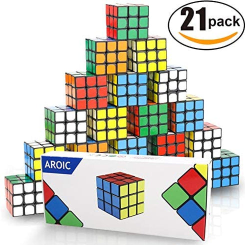 AROIC 21 Pack Mini Cubes, Puzzle Toys, Stress Relief Toys, Party Favors?Birthday Party Gifts,Party Supplies for Boys and Girls.