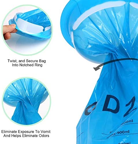 YGDZ Vomit Bags Disposable, 15 Pack Barf Bags Throw Up Emesis Bags Puke Nausea Bags for Travel Motion Sickness, Car & Aircraft, Kids,1000ml