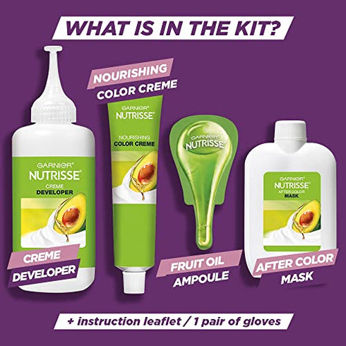 Garnier Hair Color Nutrisse Ultra Color Nourishing Creme, B4 Golden Mahogany Brown (Caramel Chocolate) Permanent Hair Dye, 2 Count (Packaging May Vary)