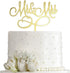 Mr and Mrs Cake Topper, Bride And Groom Sign Wedding Engagement Cake Toppers Decorations (Mirror Gold Acrylic)