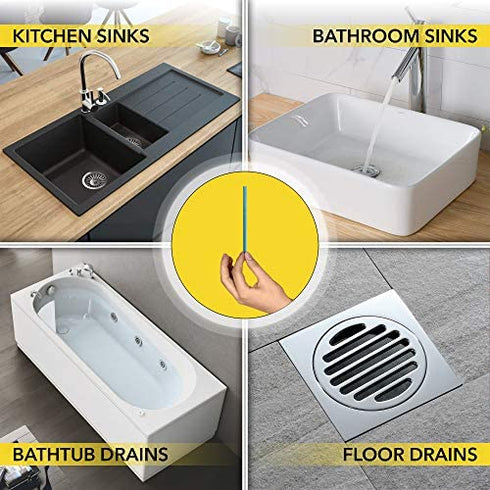 Harris Drain Clean Sticks, Drain Clog Remover and Odor Eliminator for Sinks, Tubs and Showers, 12 Pack