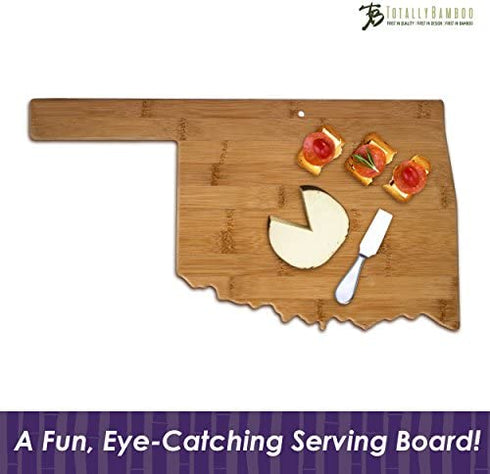 Totally Bamboo Oklahoma State Shaped Cutting Board, Natural Bamboo