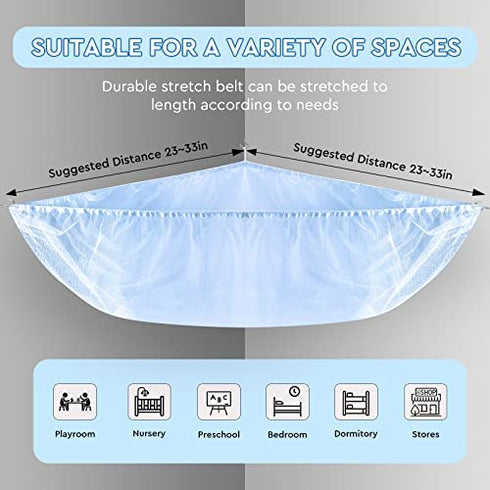 Stuffed Animal Hammock, 2 Pack, Nursery and Playroom Toy Storage Net Organizer for Plush Toys, Kids Bedroom Décor, Rip-Resistant Stuff Animals Holder with Hanging Hardware by Ziz Home
