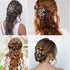 Aethland 4 Pcs Hair Combs for Women Accessories, Comby Magic Hair Comb for Women Wood Beaded Stretch Double Hair Side Combs Clips Elastic Beaded Hairpins Combs (Set A)