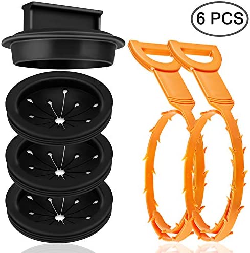 3 Pcs Garbage Disposal Splash Guard & 1 Disposer Stopper with 2 Hair Drain Clog Remover, AIFUDA Replacement Waste Food Disposer Accessories Drain Plugs for Kitchen