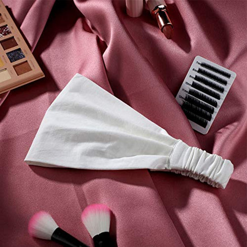 6 Pieces Tie Dye Bandana Headband for Women, White Boho Headbands Wide Elastic Headband Stretchy Sport Yoga Hairband Hair Accessories for Women Girls