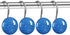 CHICTIE Blue Shower Curtain Hooks Rings,Set of 12 Decorative Marble Crack Shower Curtain Hooks,Stone Rustproof Shower Rings for Bathroom Curtains Rods