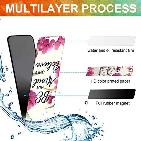 36 Pieces Magnetic Bible Verse Bookmarks Inspirational Scripture Book Markers Encouraging Flower Page Clips Presents for Women Kids Students Teachers School Home Office Supplies