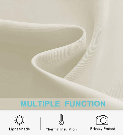 RYB HOME Blackout Curtain Tiers - Thermal Insulting Half Window Decor for Bedroom Bathroom Kitchen Kids Nursery Privacy Drapes, Beige, W 52 x L 36, 2 Panels