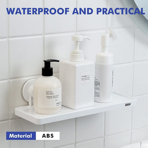 Bathlux Self Adhesive Shower Shelf, Non-Drilling Bathroom Shelf, Wall Mounted for Apartment, Bathroom Organizer, White, for Home Decor/Kitchen/Bathroom-30134