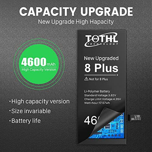 Battery for iPhone 8 Plus, (2022 New Version) New 0 Cycle Battery Replacement for iPhone 8 Plus A1864, A1897, A1898 with Complete Professional Repair Tools