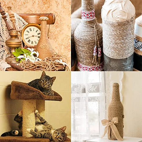 Twine String 2mm 328ft Twine Rope for Crafts Burlap String Natural Jute Twine String Thin Rope for DIY Arts Crafts,Gift Wrapping, Industrial Packing, Gardening, Bundling, Decorating (Brown)